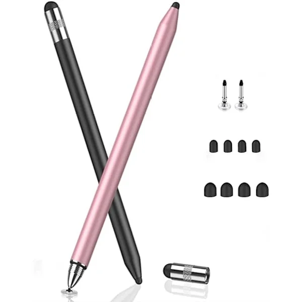 [RM]MEKO 3-in-1 Stylus-kynät kosketusnäytöille, korkea herkkyys ja tarkkuus kapasitiivinen kynä Apple iPad iPhonelle k-musta/ruusukulta)