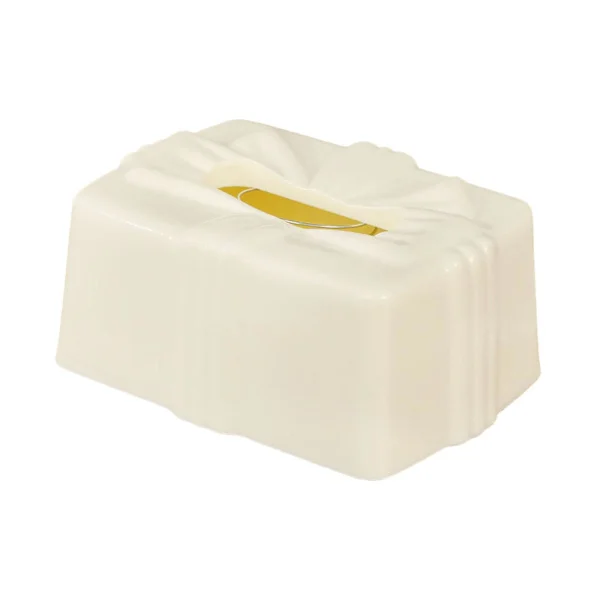 Serviettholder Enkel Serviett Dispenser for Bord Baderom Nattbord Gull Hvit 19.1cmx14cmx9.1cm