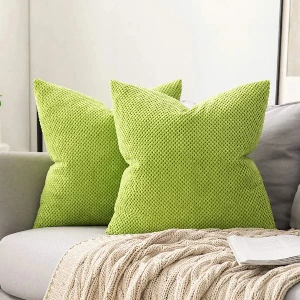 Set med 2 örngott Ananas Granulat Mjuk Fast Dekorativ Kvadratisk Örngott Kuddar för Soffa Sovrum Bil 18"x18" Bön Grön