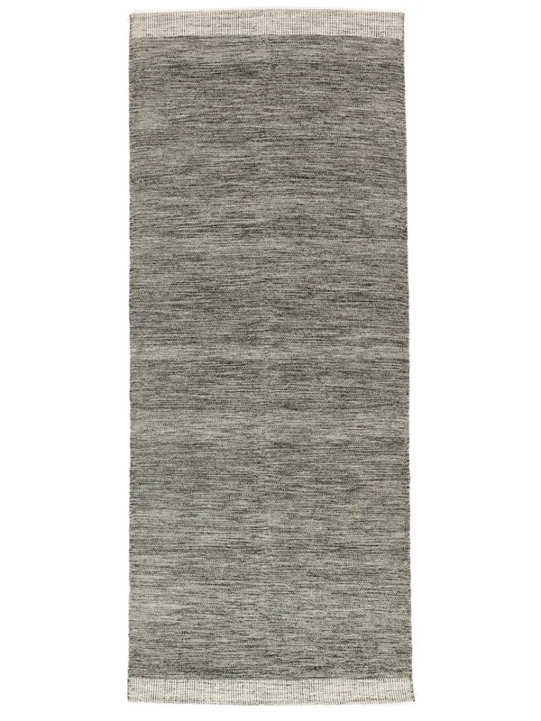 Plain (Single Colored) Small Serafina Rug - Dark Grey 100X250 Wool, Scandinavian Style