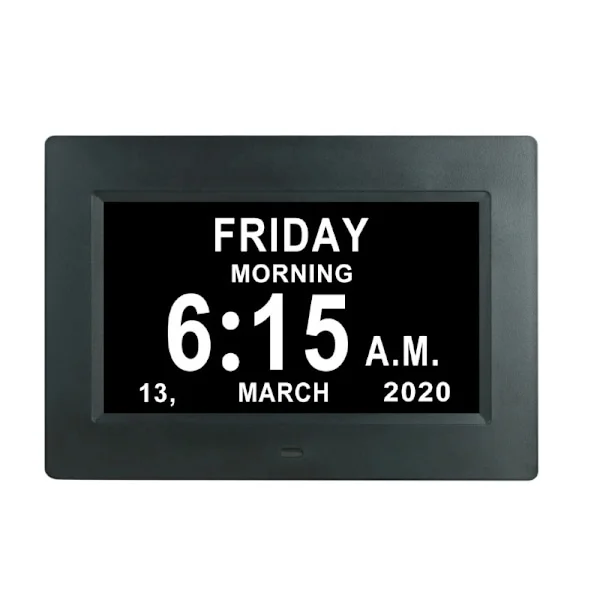 Demens Klocka Alzheimers Klocka Stor Digital Kalender Klocka För Seniorer, Klocka Med Dag Och Datum