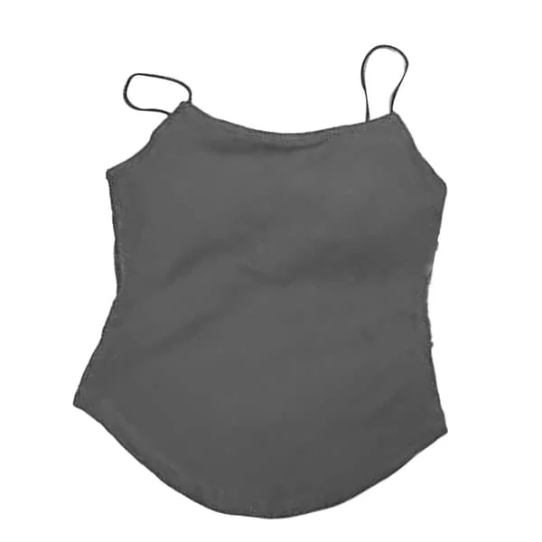 Bomulls Spaghetti Rem Rygglös Slim Fit Vadderad Tank Top Dam Sommarkläder Grå Fri Storlek 40-62.5kg 88-138lb