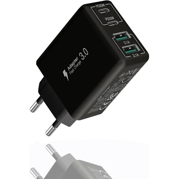 Kompatibel USB C-laddare, 40W USB Multi Snabbladdare, Flera USB-uttag USB-laddningsadapter, USB-laddare{EE}_max