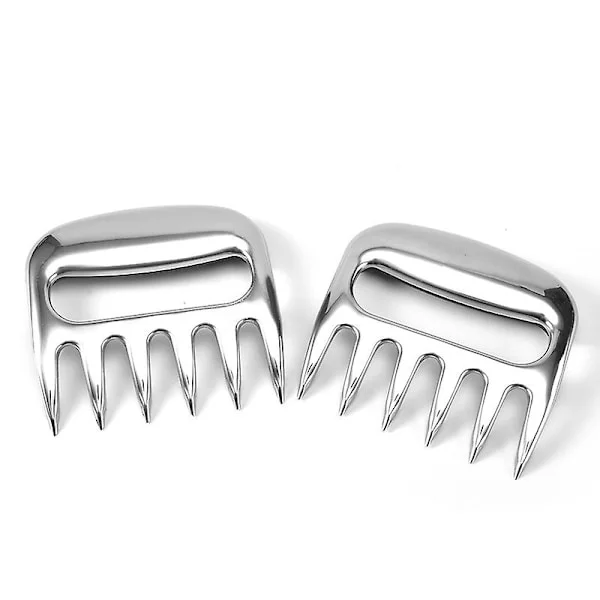 Kødtænger - Grillbestik i rustfrit stål af høj kvalitet - Tænger (2 stk. - Sølv)