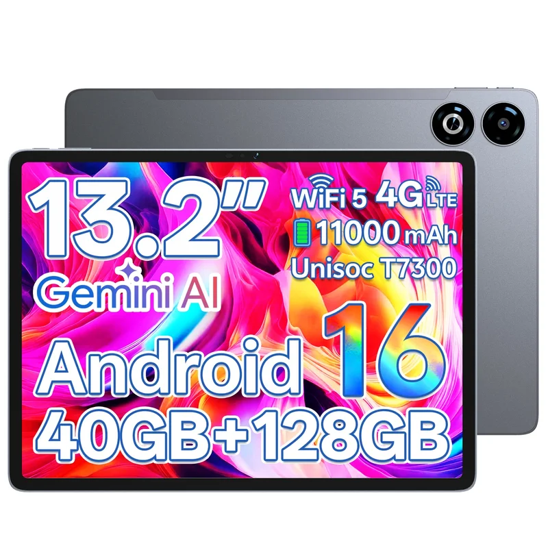 AliExpress - Tablette SVITOO 2026 Android 16, 13 pouces 2K, Unisoc T7300, 40 Go de RAM, 128 Go de ROM, batterie 11 000 mAh, 4G LTE, emplacement pour 