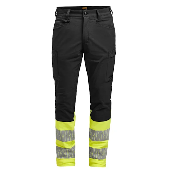 Jobman Herr Service Stretch Hi-Vis Byxor 34L Svart/Gul