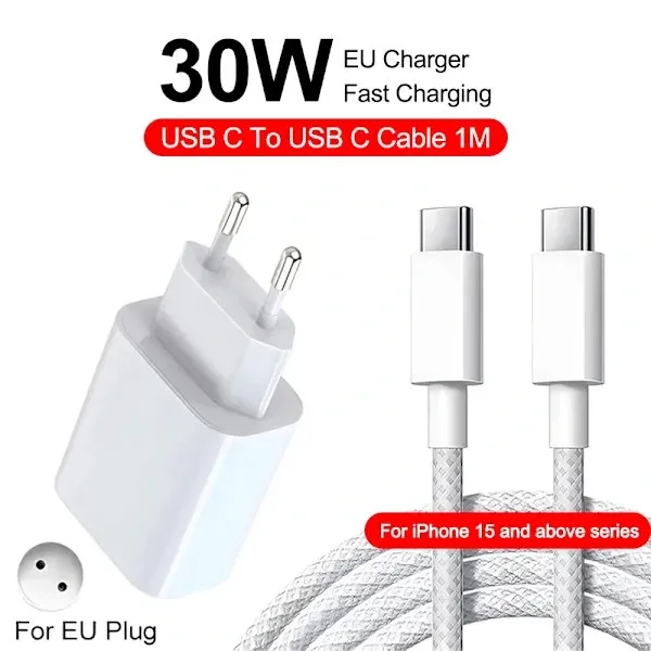 Kompatibel Apple Original 30W Laddare USB Typ C Snabbladdare Kompatibel iPhone 17 15 14 13 12 11 16 Pro Max Plus Air ,SD
