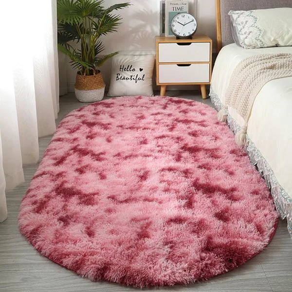 Pehmeä matto, soikea pörröinen tekoturkismatto, erittäin pehmeä pitkänukkainen matto, kodin matto makuuhuoneen sisustukseen (120x200cm)