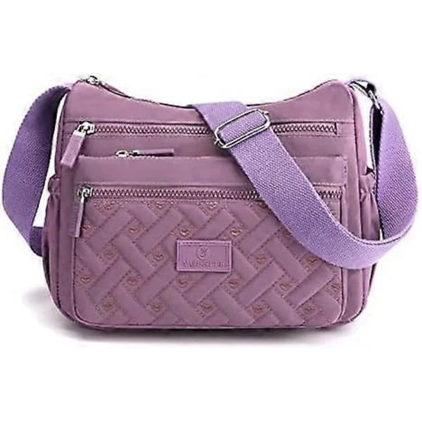 Women's Crossbody Bag, Multi-Pocket Crossbody Bag, Shoulder Bag, Travel Bag, Handbag (Purple)
