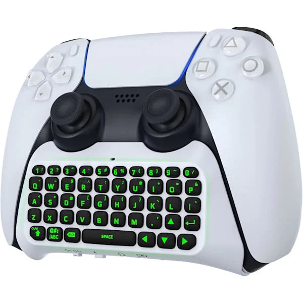 Grønt baggrundsbelyst tastatur til PS5-controller, PS5 trådløst mini-tastatur Chatpad til Playstation 5-controller med 3,5 mm lydstik_[TOP1]