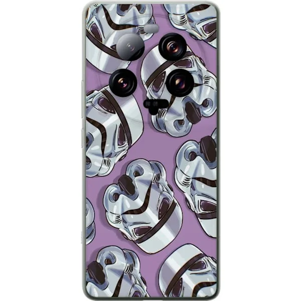 Yhteensopiva Puhelinkuori Xiaomi 13 Ultra Kuvioitu sci-fi-motiivi, jossa on valkoiset futuristiset kypärät violetilla taustalla