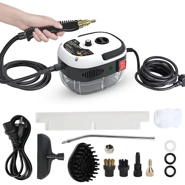 [LLC]*Handheld High-Pressure Steam Cleaner, Steam Cleaner, 2500W Steam Cleaner with Brush Heads for Kitchen, Bathroom, Car (White)
