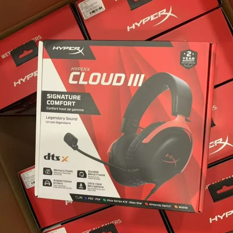 AliExpress - HyperX Cloud 3/III kabelgebundenes Gaming-Headset DTS/Speicherschaum/langlebiger Rahmen/ultraklares 10-mm-Mikrofon/USB-C/USB-A Cloud 3-