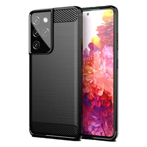 Samsung Galaxy S21 Ultra 5G - Flexibel Carbon Mjuk TPU Skal - Sv
