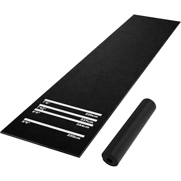 Heavy-Duty Non-Slip Rubber Dart Mat, 4 Standard Throw Lines Oche, Floor Protector for Steel and Soft Tip Darts, 300 cm x 62 cm