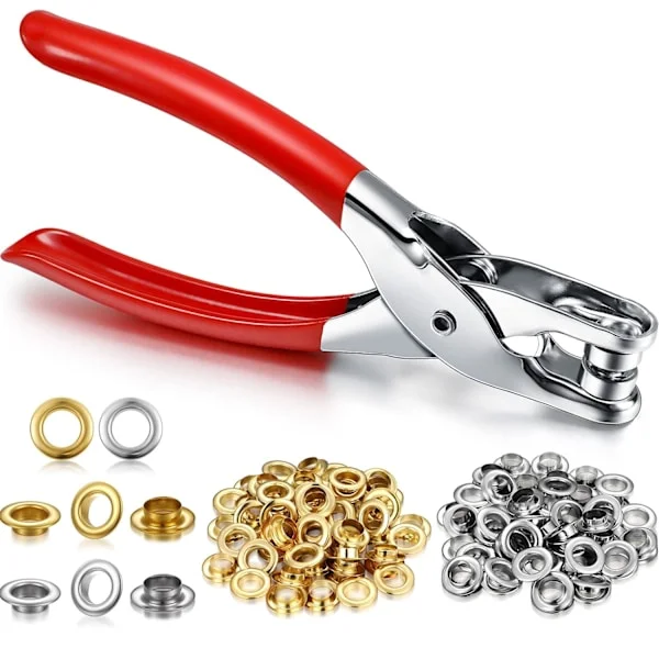 Eyelet Plier Set, Eyelet Hole Punch Set with 200 Metal Eyelets