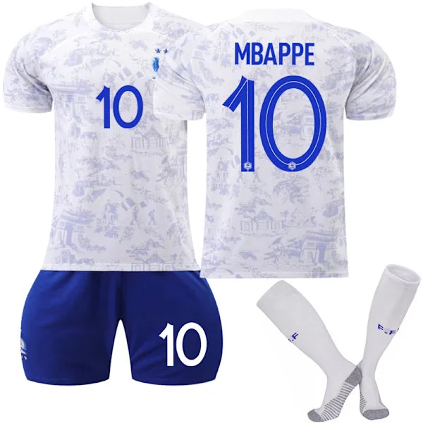 Qatar VM 2022 Frankrike Mbappe #10 drakt fotball herre T-skjorter Sett Barn Ungdommer fotball Drakt G