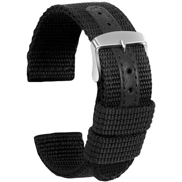 Nylon Watch Strap Canvas Replacement Watch Band Military Army Men Women - 22mm Stainless Steel Silver Buckle Watch Strap