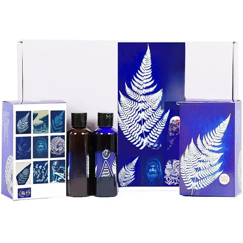 AliExpress - Kit de bricolage liquide cyanotype, fabrication textile, tissu lin, bois, éponge liquide exécutive, brosse papier, ensembles cyanotypes, 