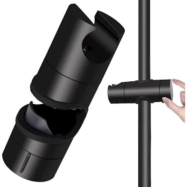 Black Shower Head Holder for Shower Bar 18-25mm Solid ABS Thickened and Upgraded Version Shower Head Bracket, Matte Black