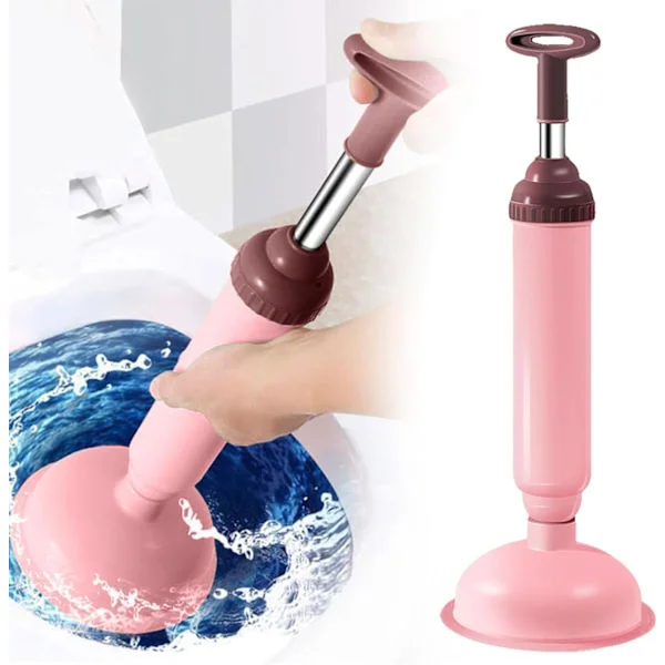 Kraftfull toalettpump för avloppsrensning (rosa)