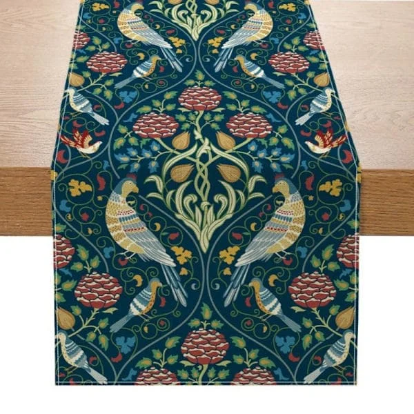 Bordslöpare Vintage Växt Linne Duk STIL 5 STIL