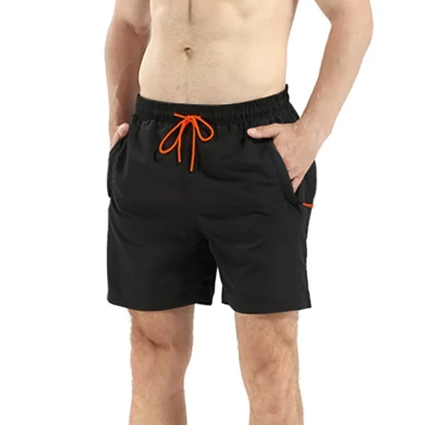 Svarta Shorts Med Dragkedja Ficka Herr Badshorts Vattentäta Snabbtorkande