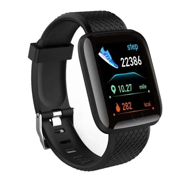 Multifunktionell smartklocka för män, kvinnor och barn med meddelandepåminnelse, musikkontroll, sport, steg, kalorier D13 Smartwatch larmklocka 116P 