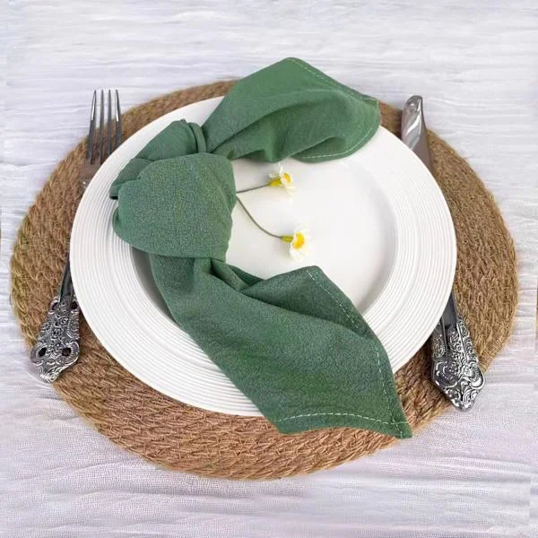 Bomull Lin Servietter Bulk 40 x 40 cm Rustikke Steinvaskede Tøy Servietter Tykke Bord Servietter for Høst Thanksgiving Jul Fest Bryllupsdekorasjon