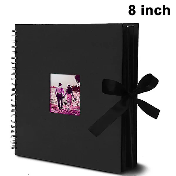 20 cm Fotoalbum för DIY Svart Scrapbook Fotoalbum Sidor Fotobok