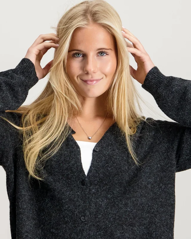 VERO MODA VMDOFFYSHINE LS O-NECK CARDIGAN Schwarz Pullover Mädchen - Kids Brand Store