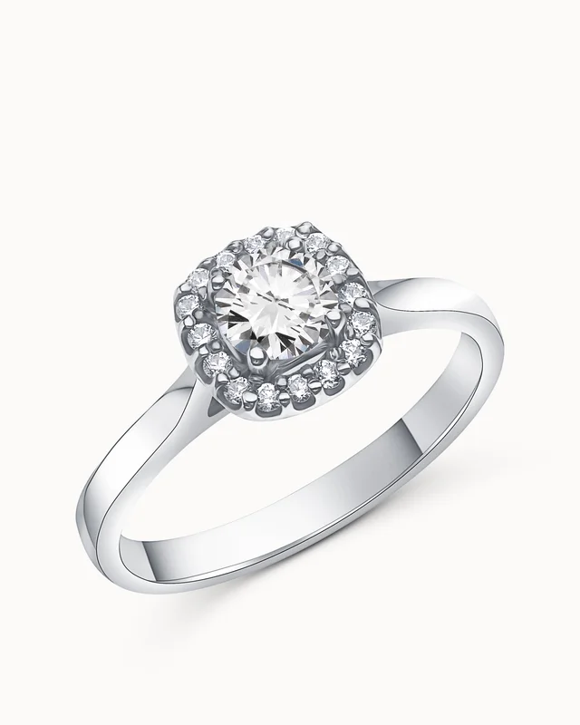 Rosettring Grace 18K Hvitt Gull - Forlovelsesringer & Gifteringer hos Vanbruun
