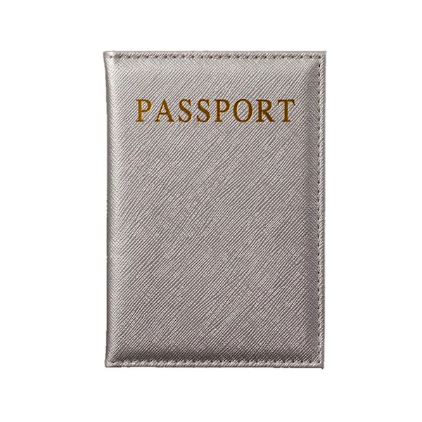 Pass Case Passport Holder White Grey Silver Leather Leather Gold Artific Leather