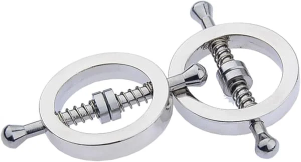 Brystvorteklemmer for kvinner menn Sirkulære justerbare kroppsklemmer Vekt metall brystvorteklemmer Ikke-piercing brystvorteklemmer Kroppssmykker