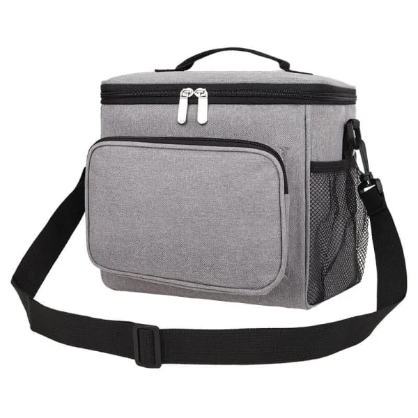 Cooler Bag, Soft Cooler Bag (Grå, 10L) Vikbar picknickväska, Stor