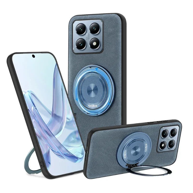 AliExpress - Pour Magsafe Magnétique 360 ° Coque de téléphone en cuir avec anneau de support métallique rotatif, pour Xiaomi 13T 14T Pro Redmi Note 13