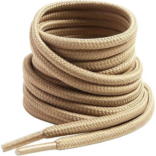 2 par khaki runde skolisser, 120 cm runde arbejdssko snørebånd, holdbare vandresko snørebånd, vandreture/sikkerhedssko snørebånd, egnet til kvinder og