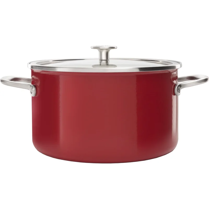 Kitchenaid Collection Gryta m/lock 24 cm, röd | Matlagning > Kokkärl & Stekpannor > Grytor | Bagaren och Kocken