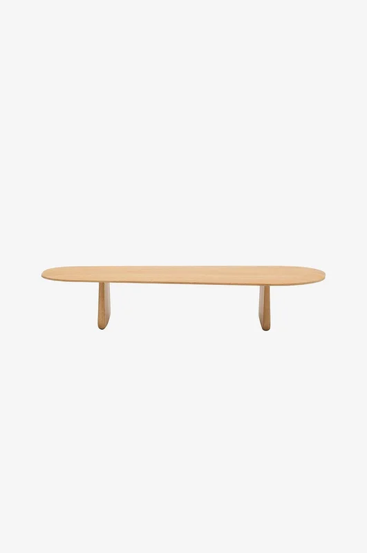 Kave Home - Pirita sofabord fremstillet af massivt egetræ i en naturlig finish, 146 x 56,5 cm - Brun - Sofaborde - Fra Homeroom
