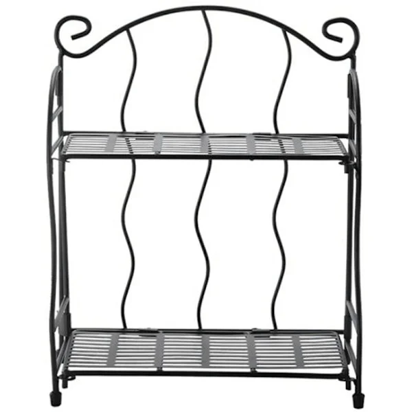 Two-layer desktop storage shelf vertical pattern desk shelf simple bookshelf free perforated iron bookshelf
