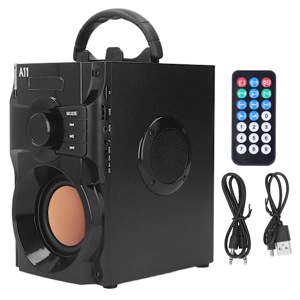 Bluetooth 5.0 høyttaler stereo subwoofer multifunksjonell bærbar smart høyttaler med fjernkontroll for utendørs og innendørs bruk
