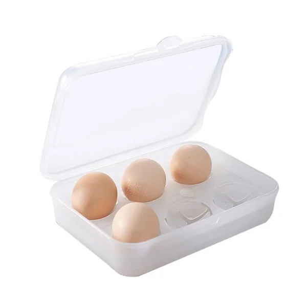 Eggeholder med 6 rom, eggoppbevaringsboks i plast, lekkasjesikker, støtsikker beskyttelse for camping, piknik, reise, kjøkken, kjøleskap, utendørs