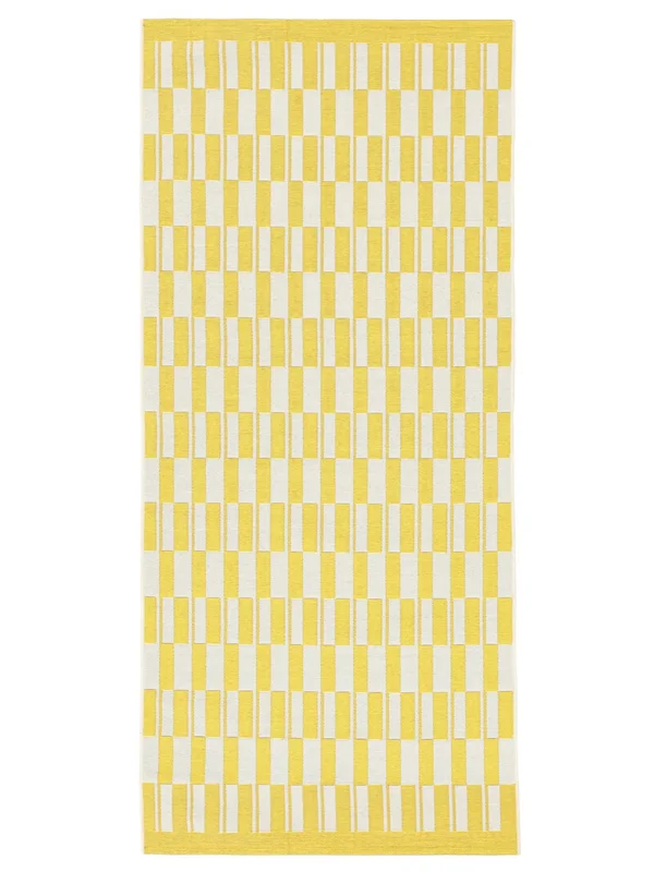 Washable Pino Yellow/White Runner Rug Small Oeko-Tex