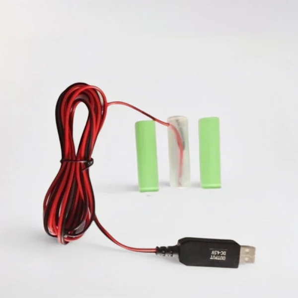 USB 5V till 4.5V AA Dummy Batteri Strömkabel Ersätter 3x 1.5V LR6 AA