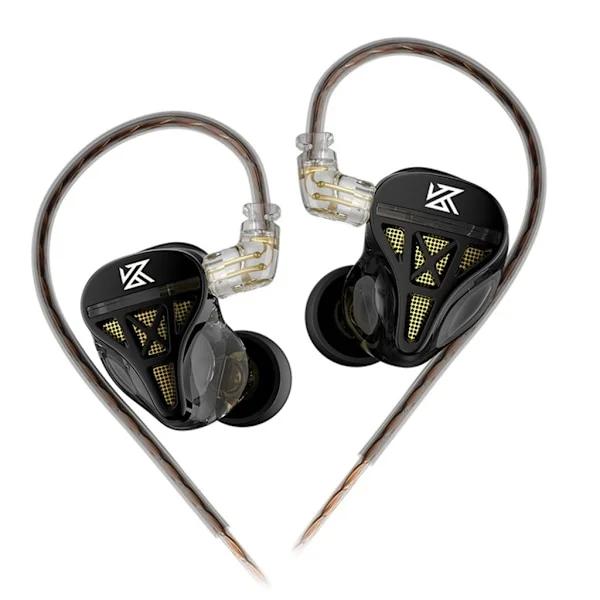 KZ-DQS 3,5 mm Plug- Hörlurar Dynamiskt ljud HIFI In-ear Mikrofon Trådbundna hörlurar Sport Gaming Headset Game Öronproppar