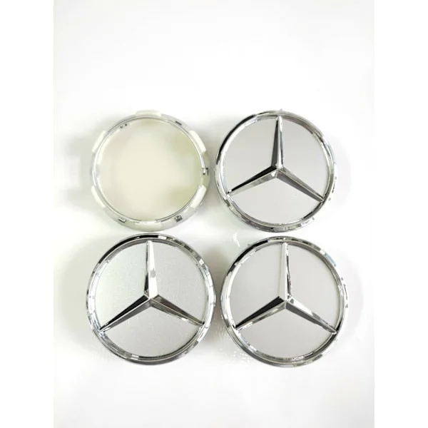 MB37 - 60MM 4-pack Centrumkåpor Mercedes Benz chrome