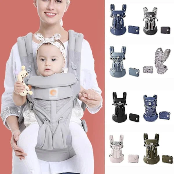 Ny Ergobaby Omni 360 Bæresele til Nyfødt til Småbørn med Lændestøtte og Cool Air Mesh (3,2-20,4 kg) Marineblå-FM-