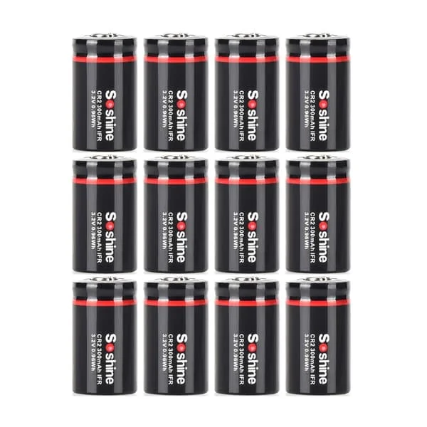 Soshine CR2 LiFePo4 Uppladdningsbart batteri och 3,2V LiFePo4 batteriladdare 300mAh 15266 2000 Tid Urladdningscykel Batterier Leksaker