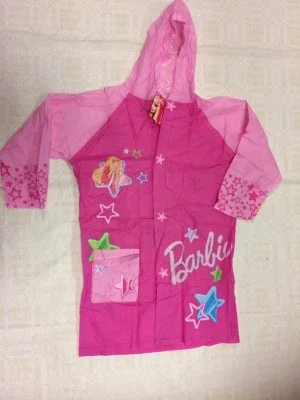 Rosa Barbie regnjacka med huva