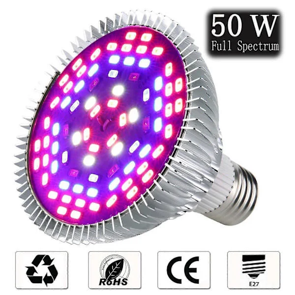 50W LED Kasvilamppu Täysi Spektri, Kasvilamppu 78 LED Kasvivalo Kasvilamput Kasvilamppu Kasveille Kasvihuone Sisäkasvit Kukkivat Kukat
